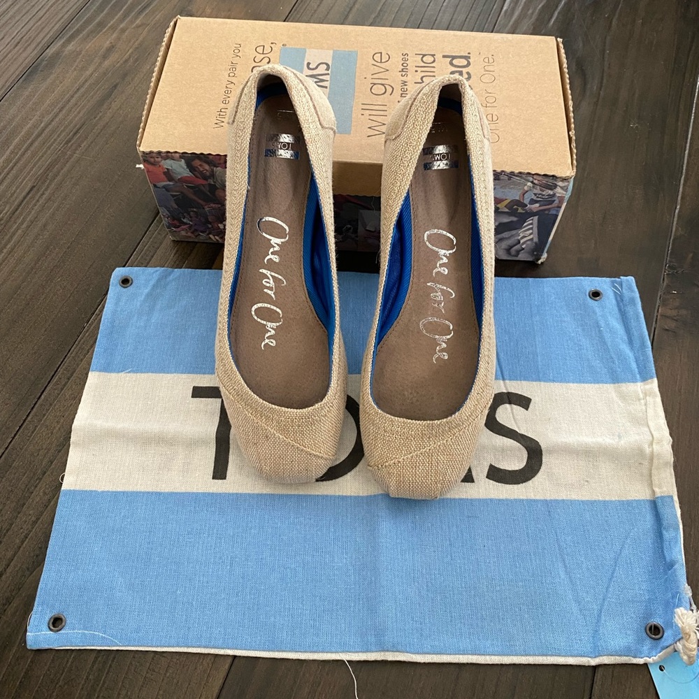 Toms Isabel Ballet - Burlap BNIB